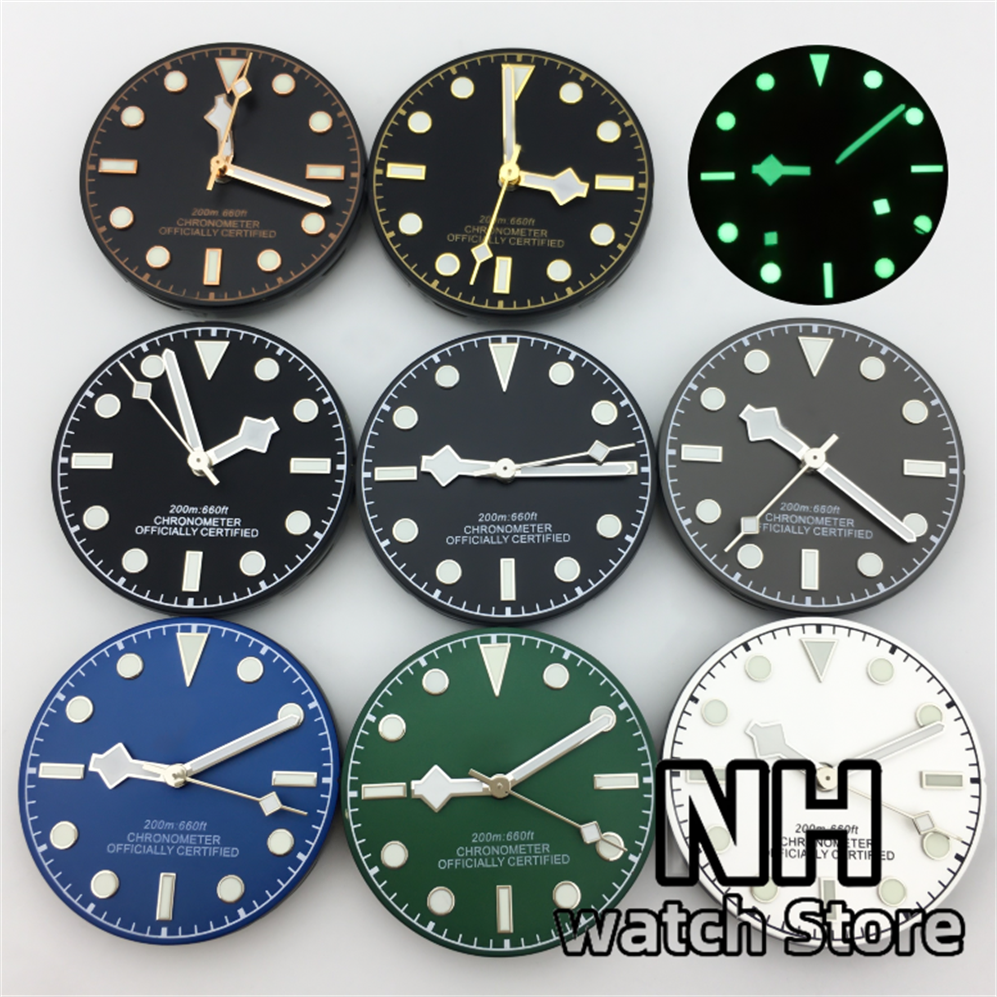 Reel Case - 29mm Black Green Grey White Dial
