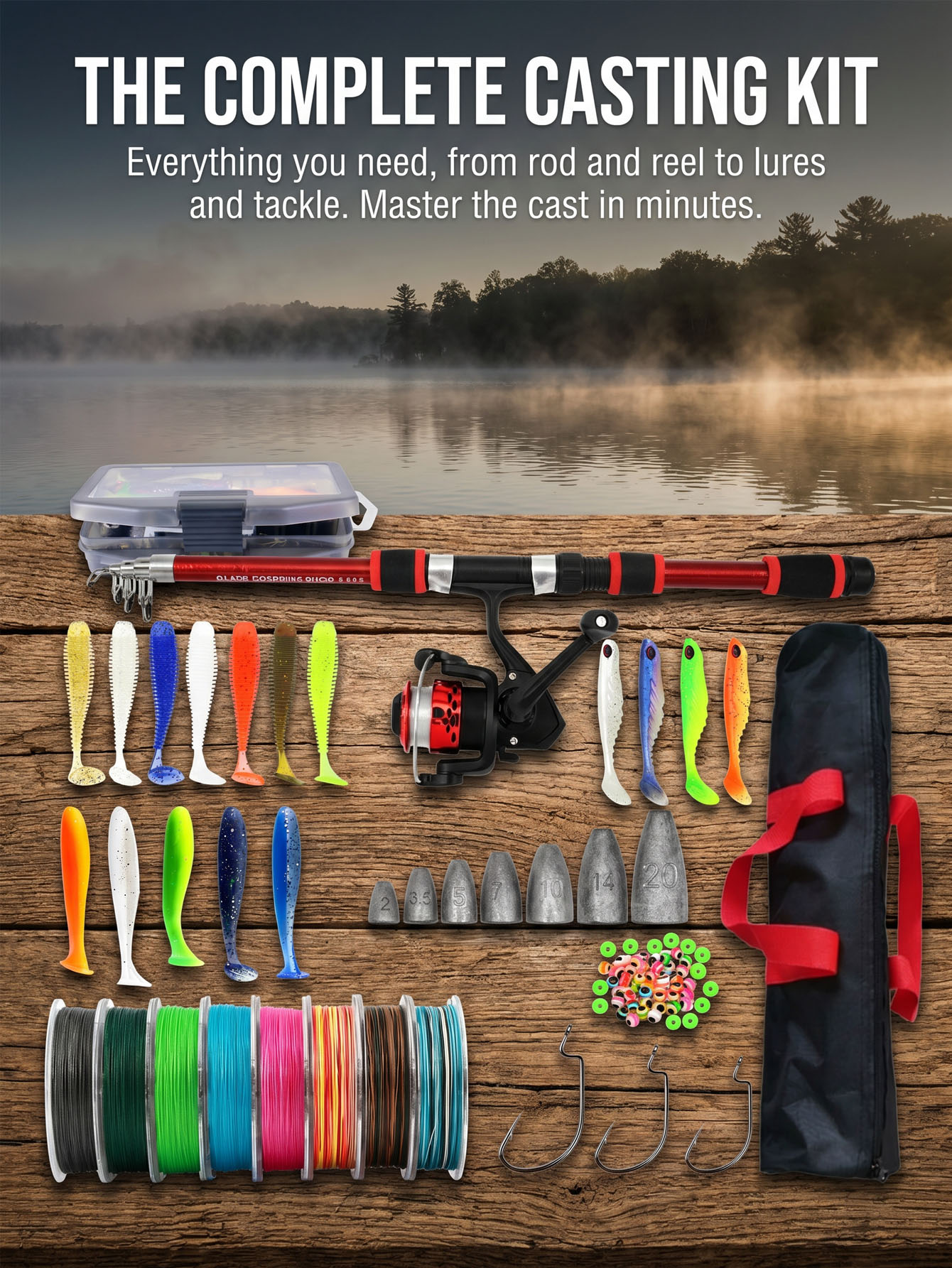 Fishing Rod Reel Combos Collap – Spincast Reel recenzja i cena